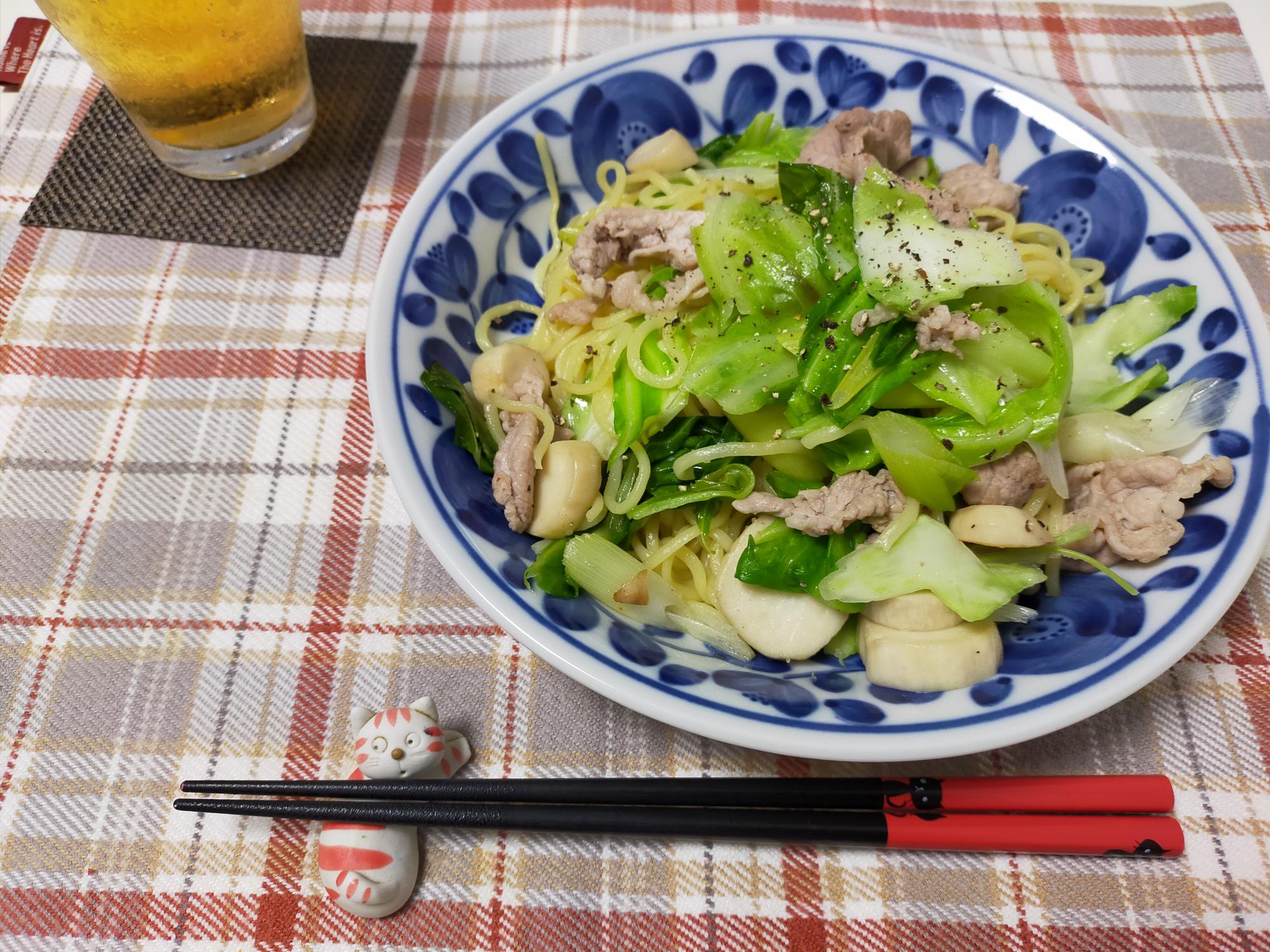 焼きそば3食分を同時に美味しく作る方法